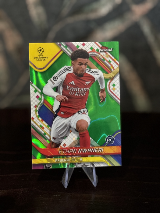 2024-25 Topps Finest - Ethan Nwaneri Green Refractor RC /99 - Arsenal