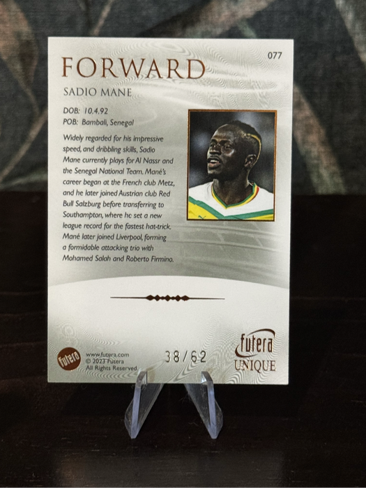 2023 Futera Unique - Sadio Mane 38/62 - Senegal
