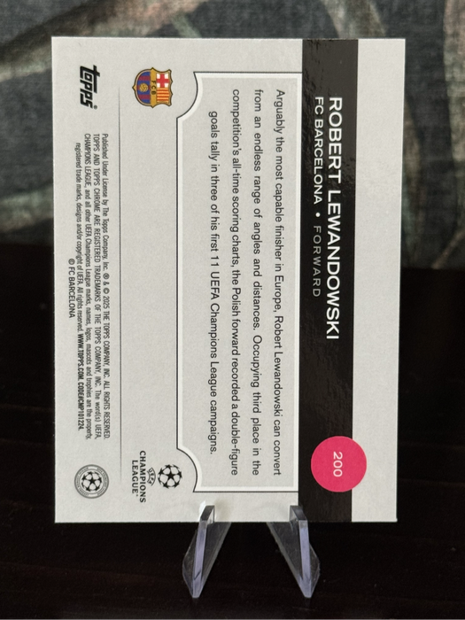 2025 Topps - Robert Lewandowski Pink Lava /250 - Barcelona