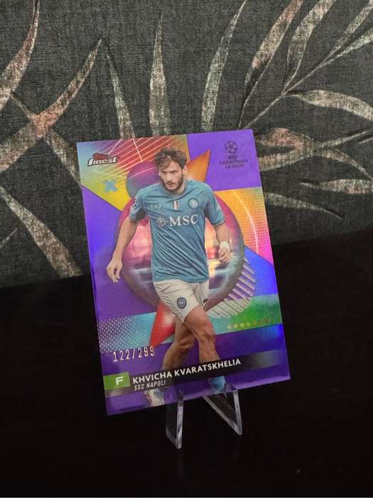 2024 Topps Finest - Khvicha Kvaratskhelia Purple Refractor 122/299