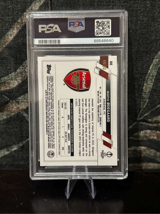 2022-23 Topps Chrome - Martin Odegaard Gold Refractor 49/50 PSA 9 Mint - Arsenal