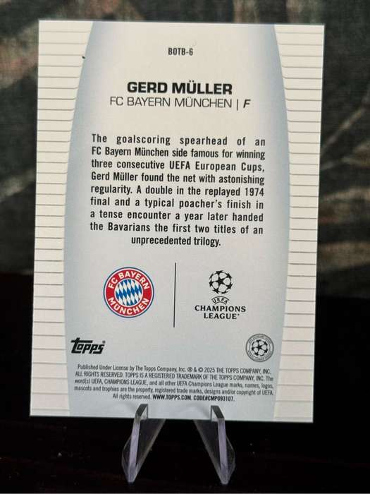 2025 Topps - Andrea Pirlo & Gerd Muller Best of the Best - AC Milan & Bayern Munich