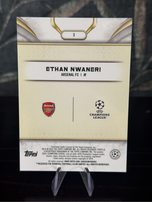 2025 Topps Reverence - Ethan Nwaneri Rookie Card RC - Arsenal