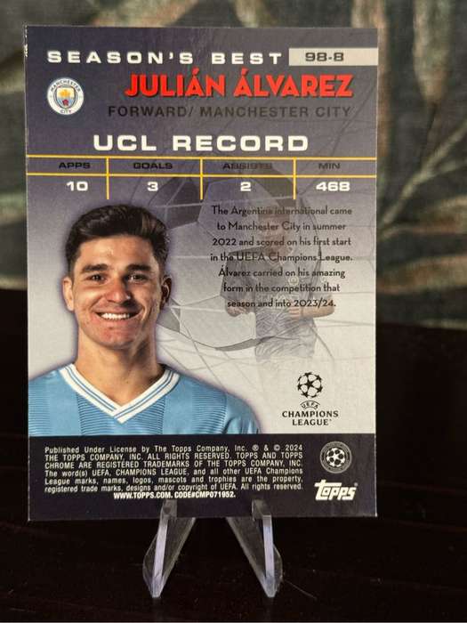 2024 Topps Chrome - Julian Alvarez Shooting Stars - Man City