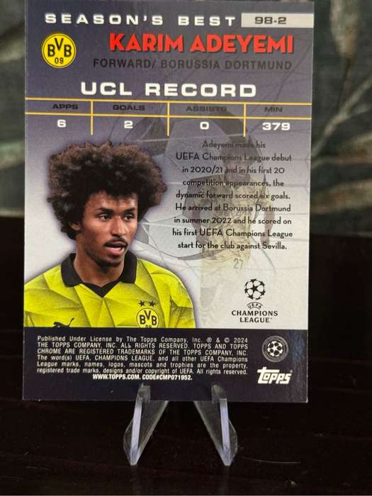 2024 Topps Chrome - Karim Adeyemi Shooting Stars - Borussia Dortmund