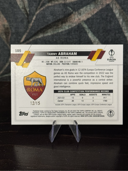 2023 Topps - Tammy Abraham Carnival 12/15 - Roma