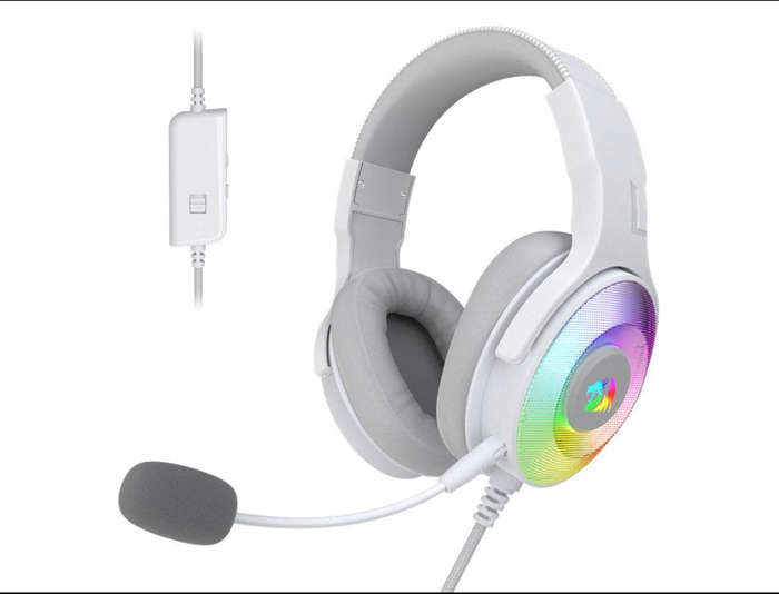Redragon Over-Ear PANDORA USB|Aux RGB Gaming Headset - White