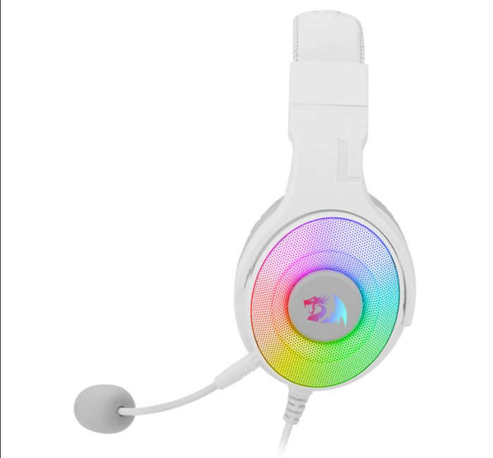 Redragon Over-Ear PANDORA USB|Aux RGB Gaming Headset - White