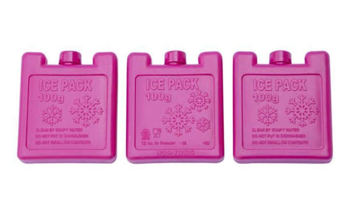 Set of 3 Mini Ice Brick Packs - Pink