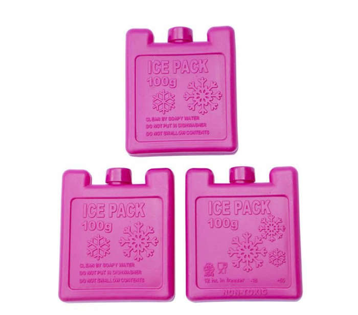 Set of 3 Mini Ice Brick Packs - Pink