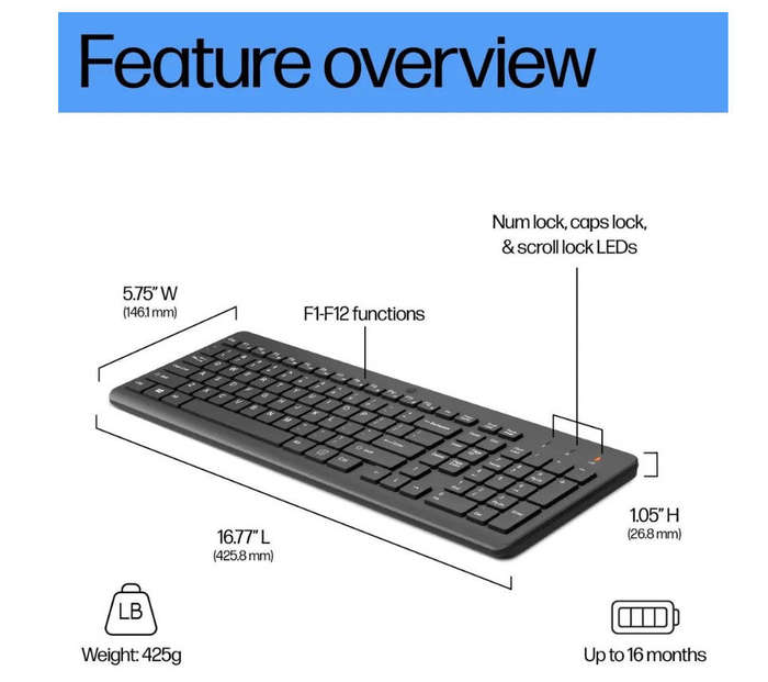 HP 225 Wireless Keyboard