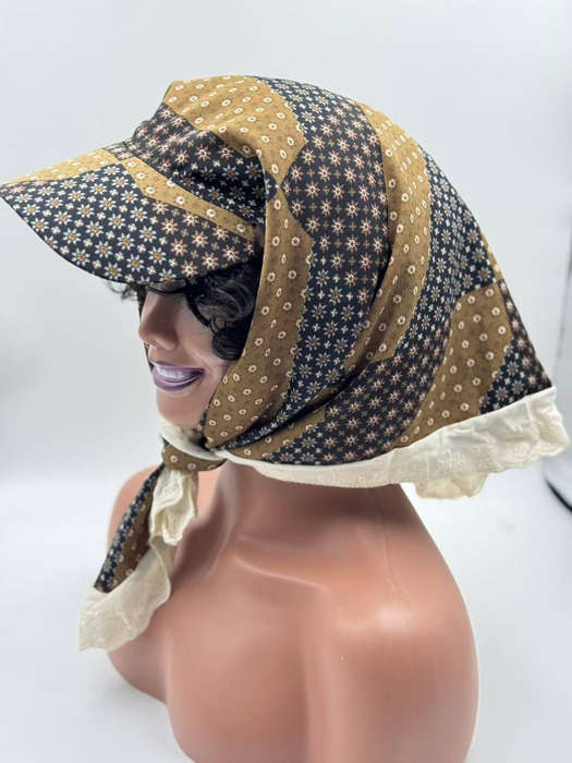 Vintage Scarf Cap with Brim