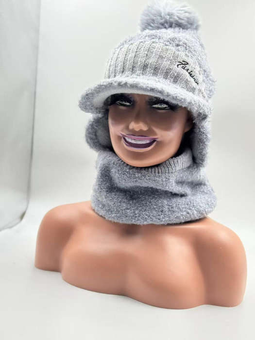 Pom-Pom Winter beanie Hat-scarf