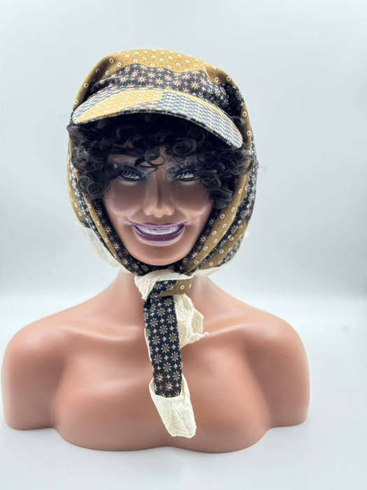 Vintage Scarf Cap with Brim