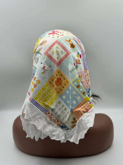 Vintage Scarf Cap with Brim