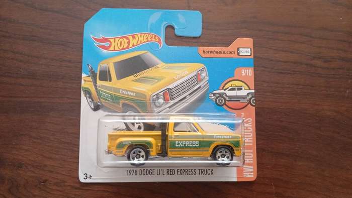 Hot wheels 1978 dodge li'l red express truck yellow