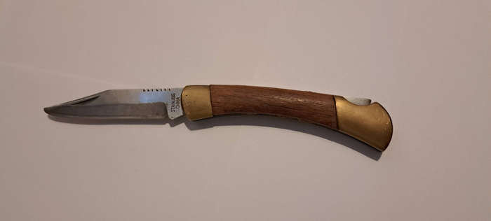 Vintage Brass and Wood Pocket Knife