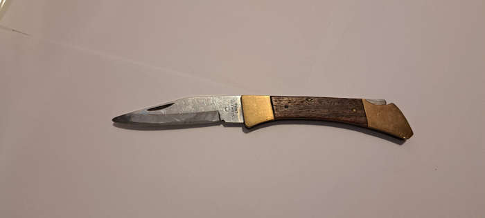 Vintage Brass and Wood Pocket Knife