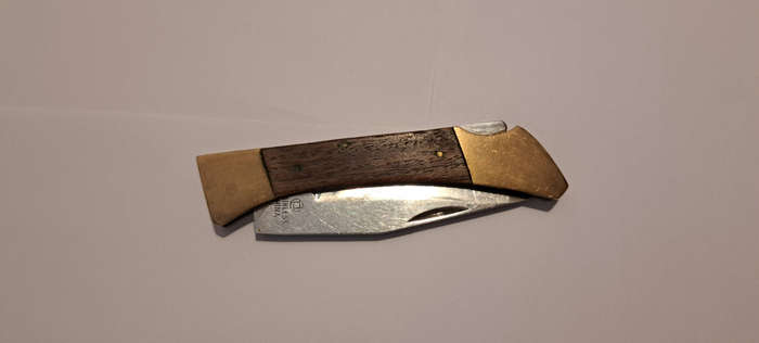 Vintage Brass and Wood Pocket Knife