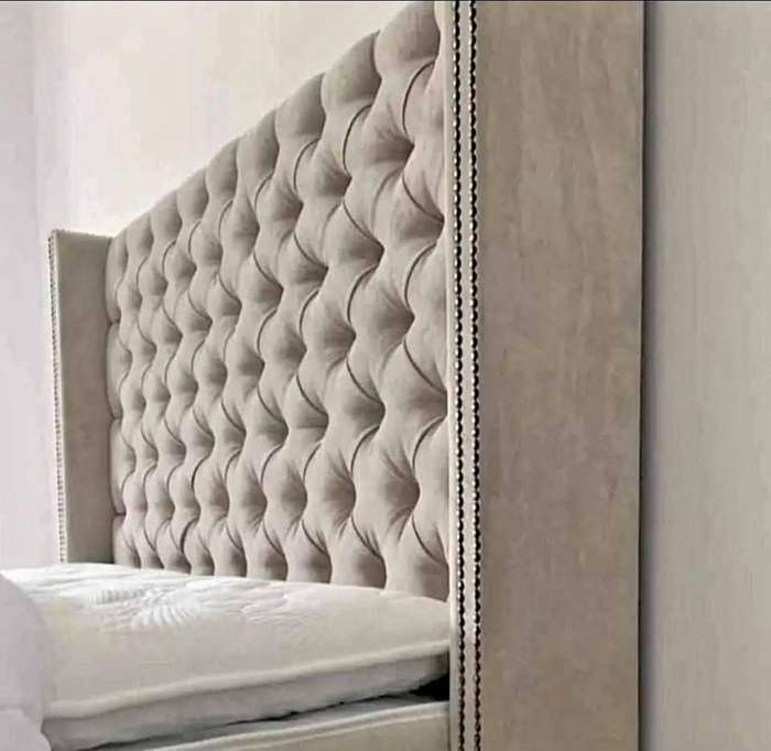 wing/panel diamond pleated queen size headboard