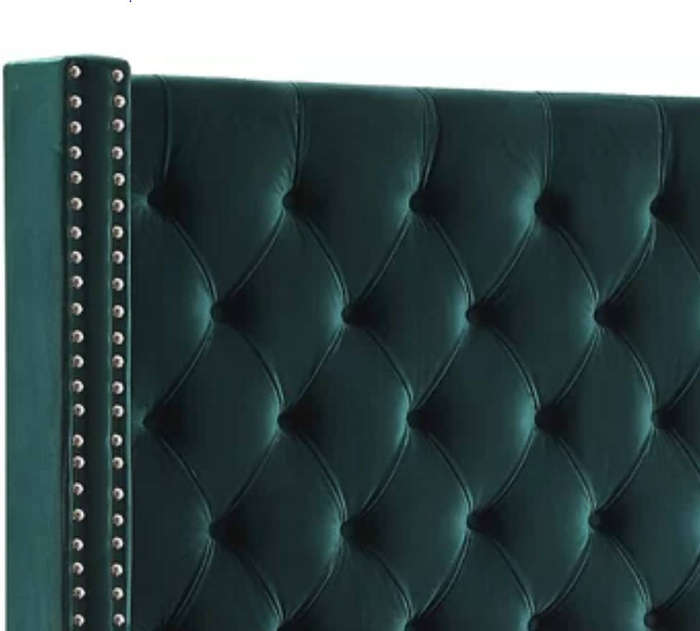 wing/panel diamond pleated double size headboard