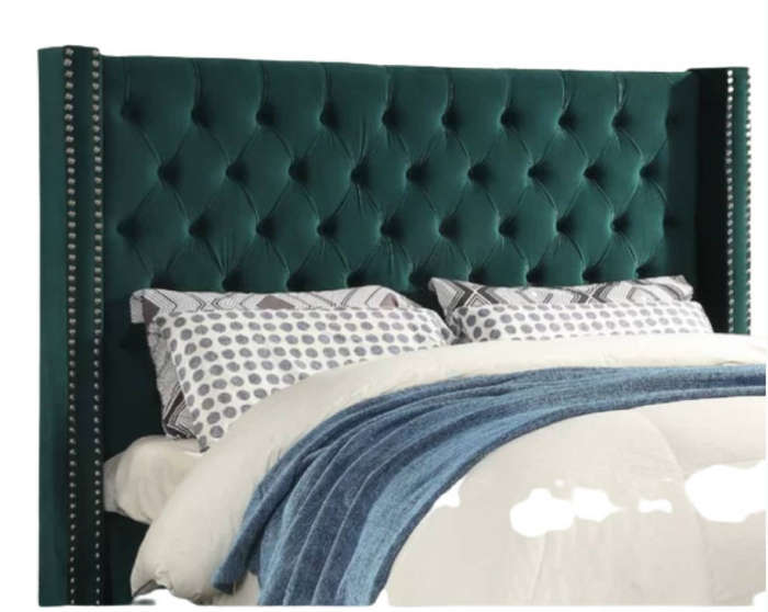 wing/panel diamond pleated double size headboard