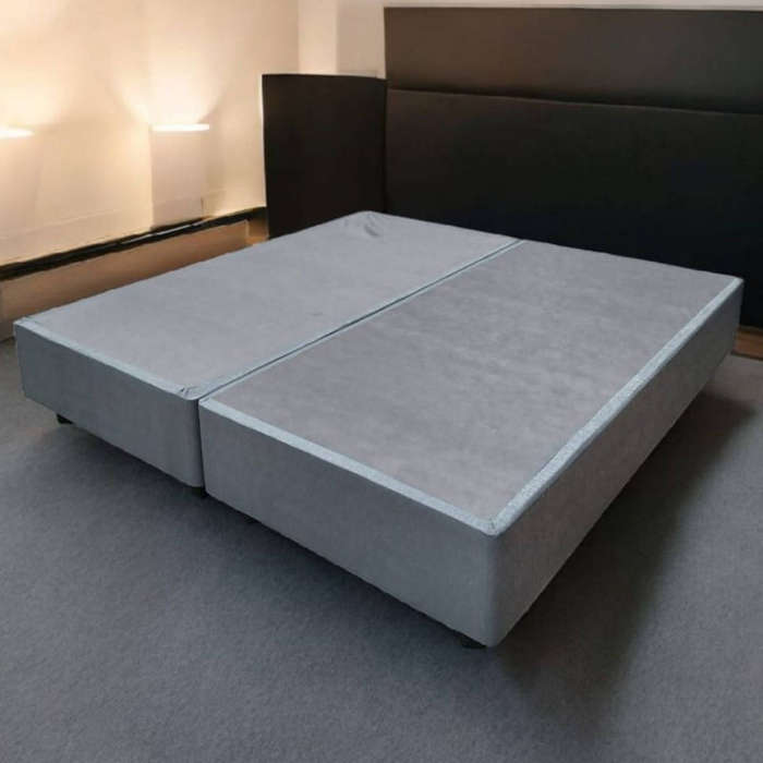 King Size Bed Base - 183cm (W) x 187cm (L) x 27cm (H) - Grey Fabric