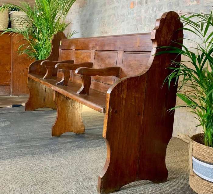 Oak 4- seater Church Bench