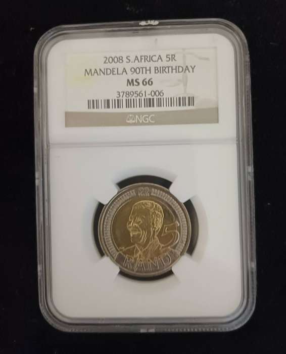 2008 Nelson Mandela 90th Birthday R5 coin
