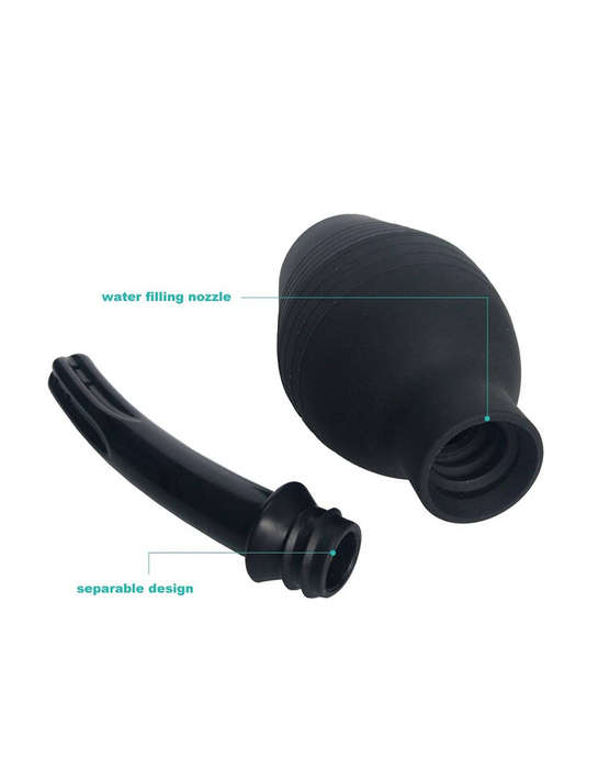 310ml Anal Vaginal Bulb Douche Colonic Irrigation Rubber Enema Rectal Syringe Cleaner - Black