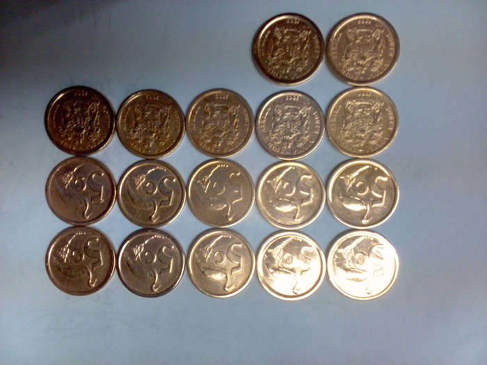 numismatics collectable south africa 5 cent coins