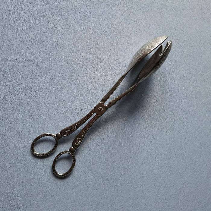 Silver Plated Ornate Salad Tongs