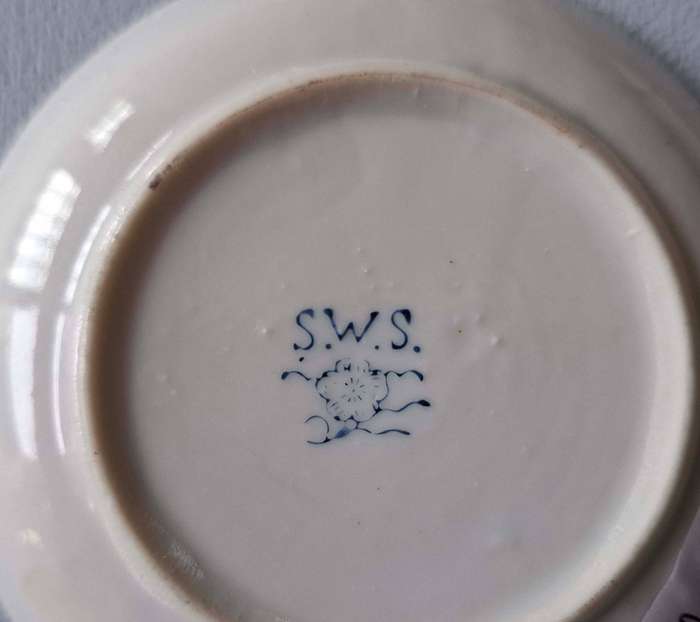 Three Japanese Rose-patterned Coffee Cups and Saucers