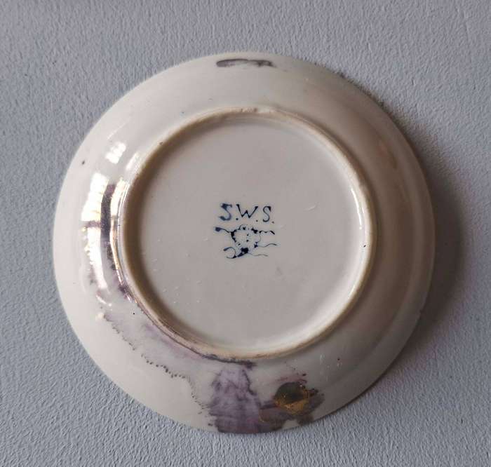 Three Japanese Rose-patterned Coffee Cups and Saucers