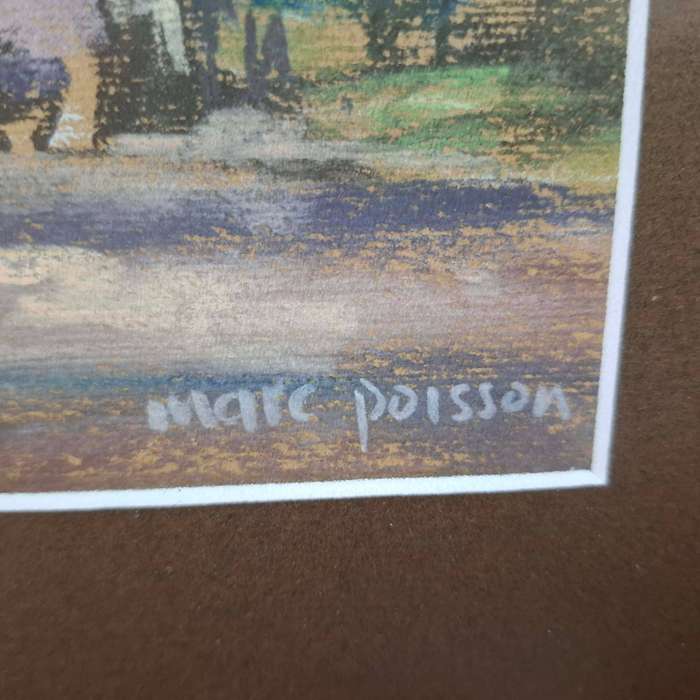 Marc Poisson Pilgrims Rest Pastel on Paper, Signed with New Frames