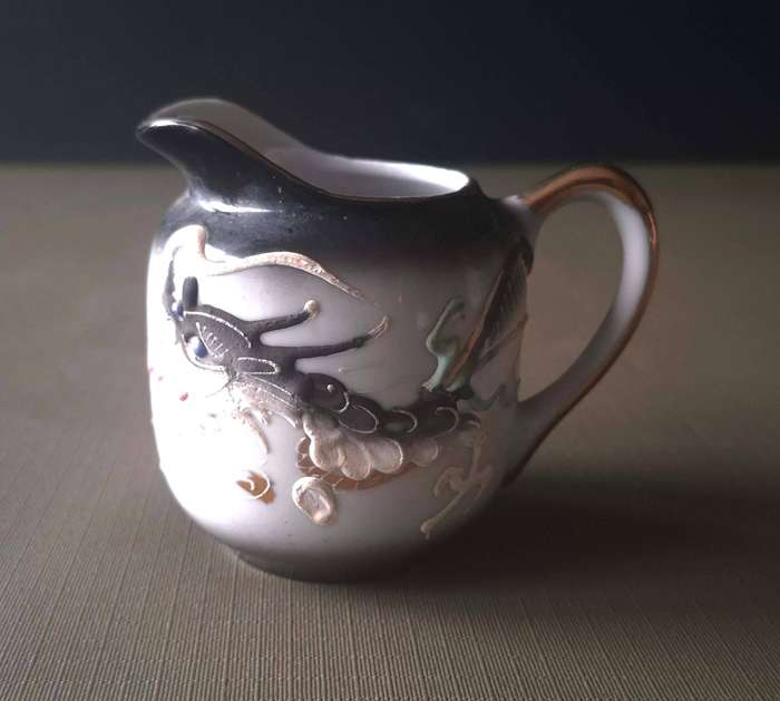 Manna Japanese Dragonware Moriage Geisha Lithophane Coffee Set