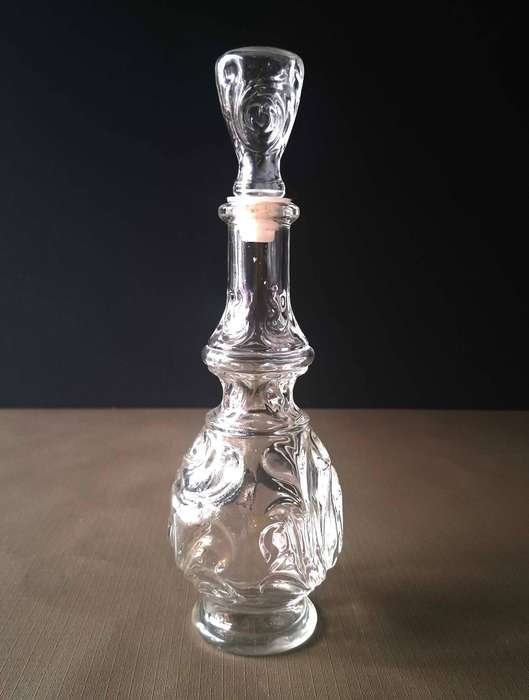 Vintage Teardrop Designed Clear Glass Carafe