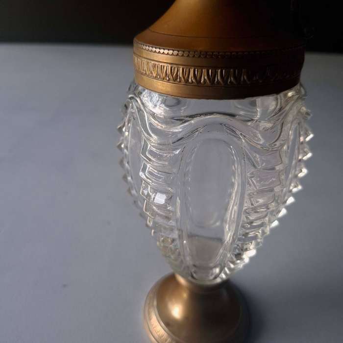 Venetian Cut Glass and Bronze Pitcher