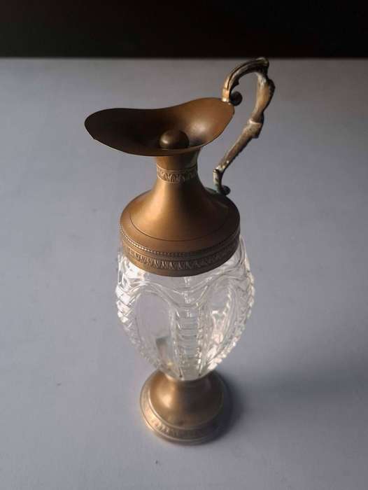 Venetian Cut Glass and Bronze Pitcher