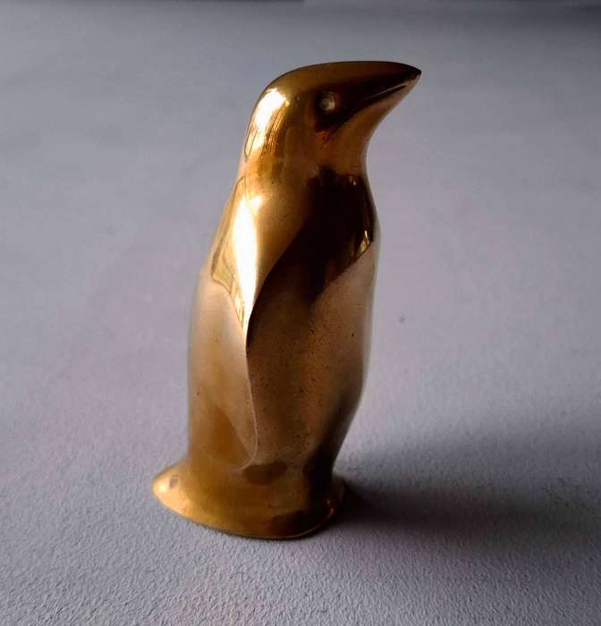 Vintage Solid Brass Penguin