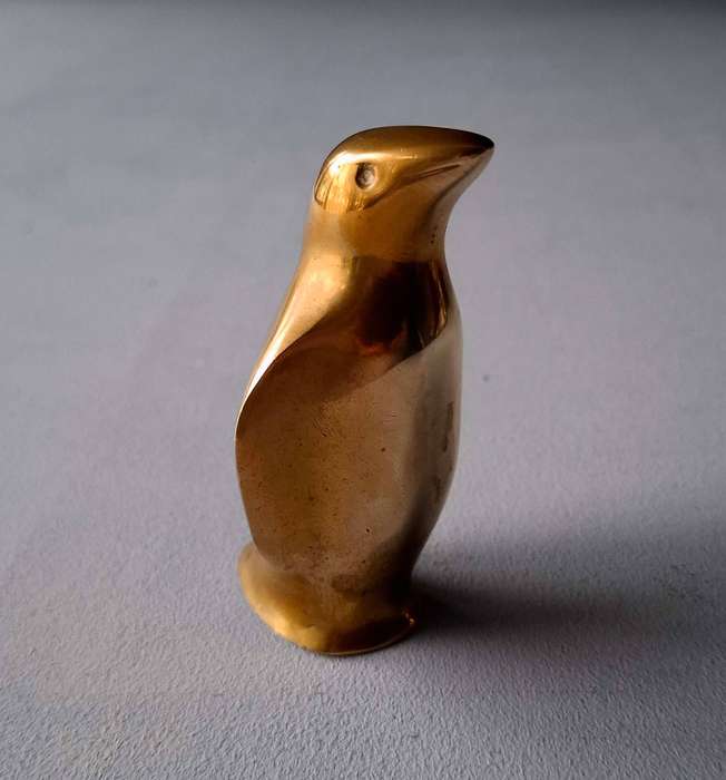 Vintage Solid Brass Penguin