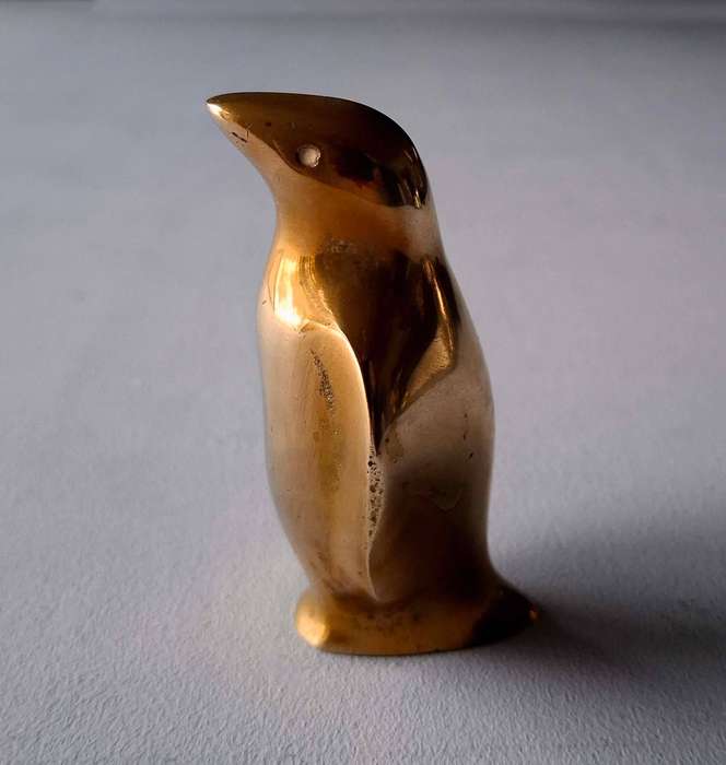 Vintage Solid Brass Penguin