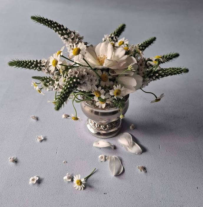 Ianthe Silver Plated Rose Flower Bowl