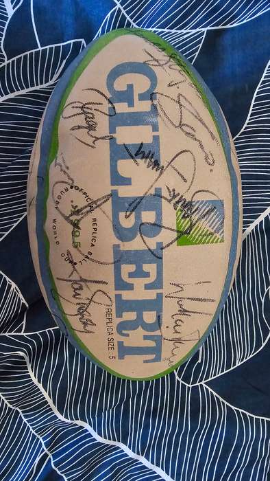 Rugby World Cup Rugby Balls 95, 07, 2019 and 2023 signed by full Squads