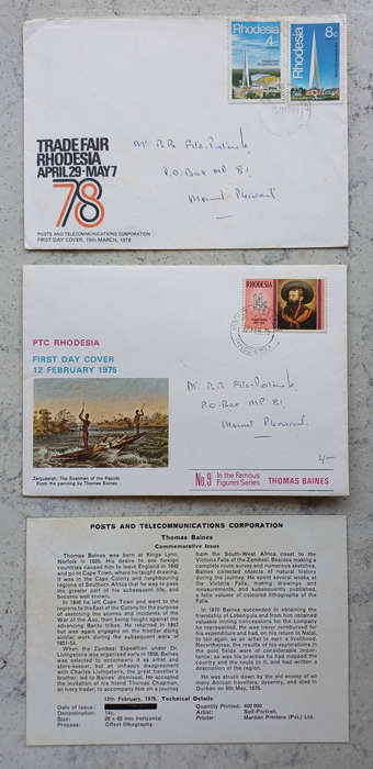 Rhodesia First Day Covers - x 8 Lot