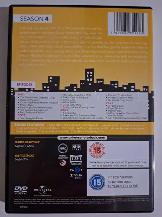 Will & Grace season 1 - 4 DVD boxset (1999-2002)