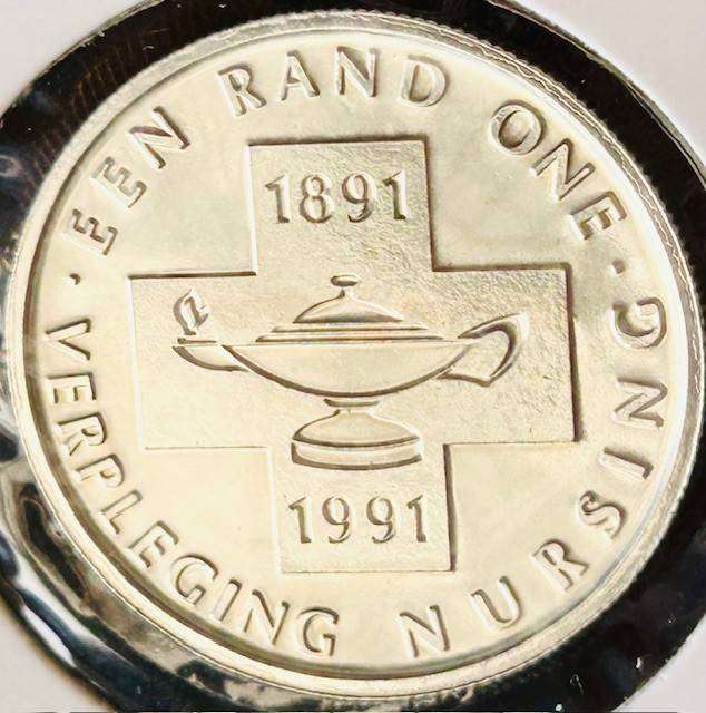 1991 NURSING Uncirculated One Rand Protea Coin