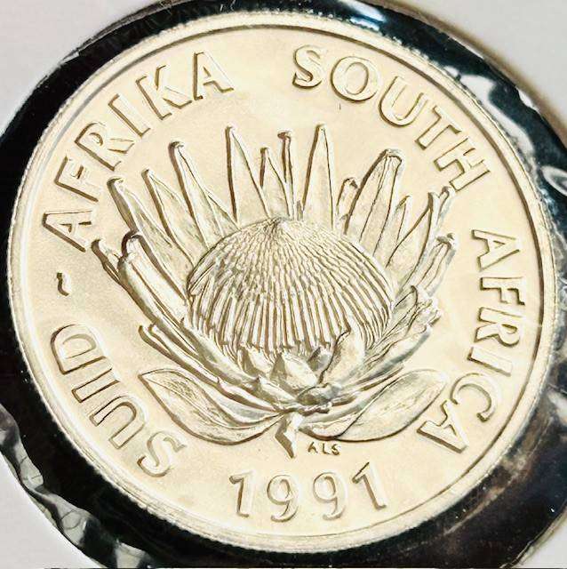 1991 NURSING Uncirculated One Rand Protea Coin