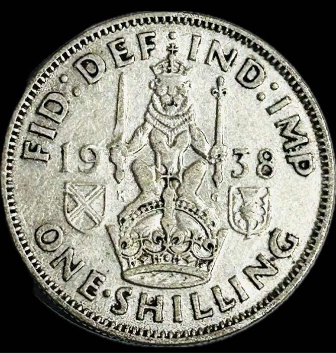 1938 SILVER SCOTTISH (UK) ONE SHILLING SCARES SCOTTISH COIN
