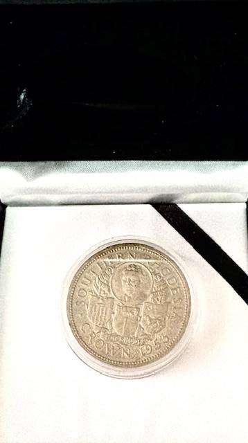 1953 Southern Rhodesia 1 Crown - 100th Anniversary - Birth of the Cecil Rhodes in capsule in mint